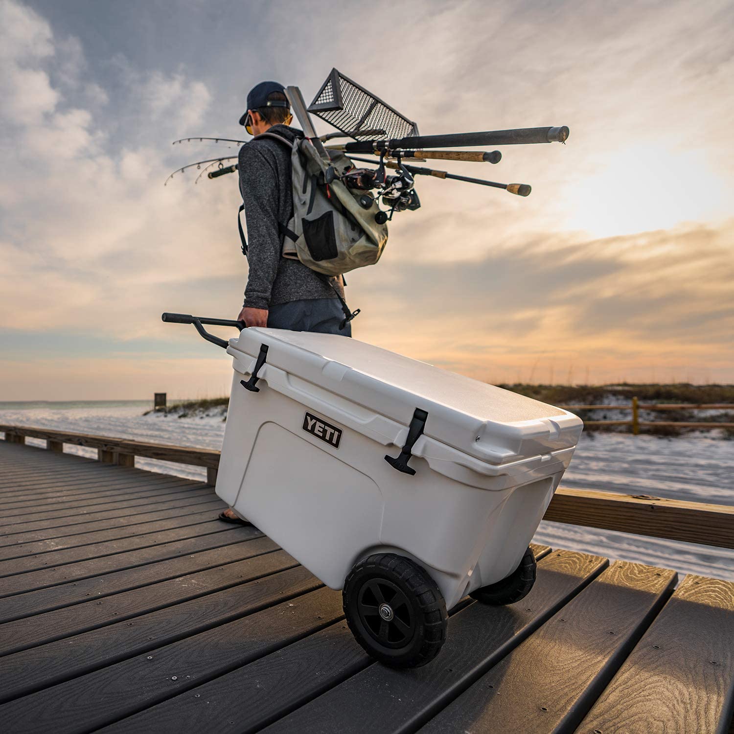 YETI Tundra Haul Portable Wheeled Cooler, White